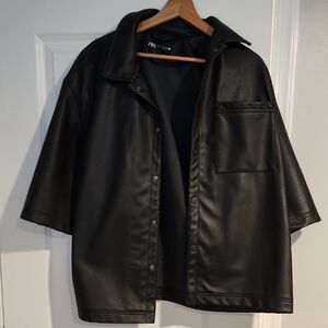 Zara Vegan Leather Shirt